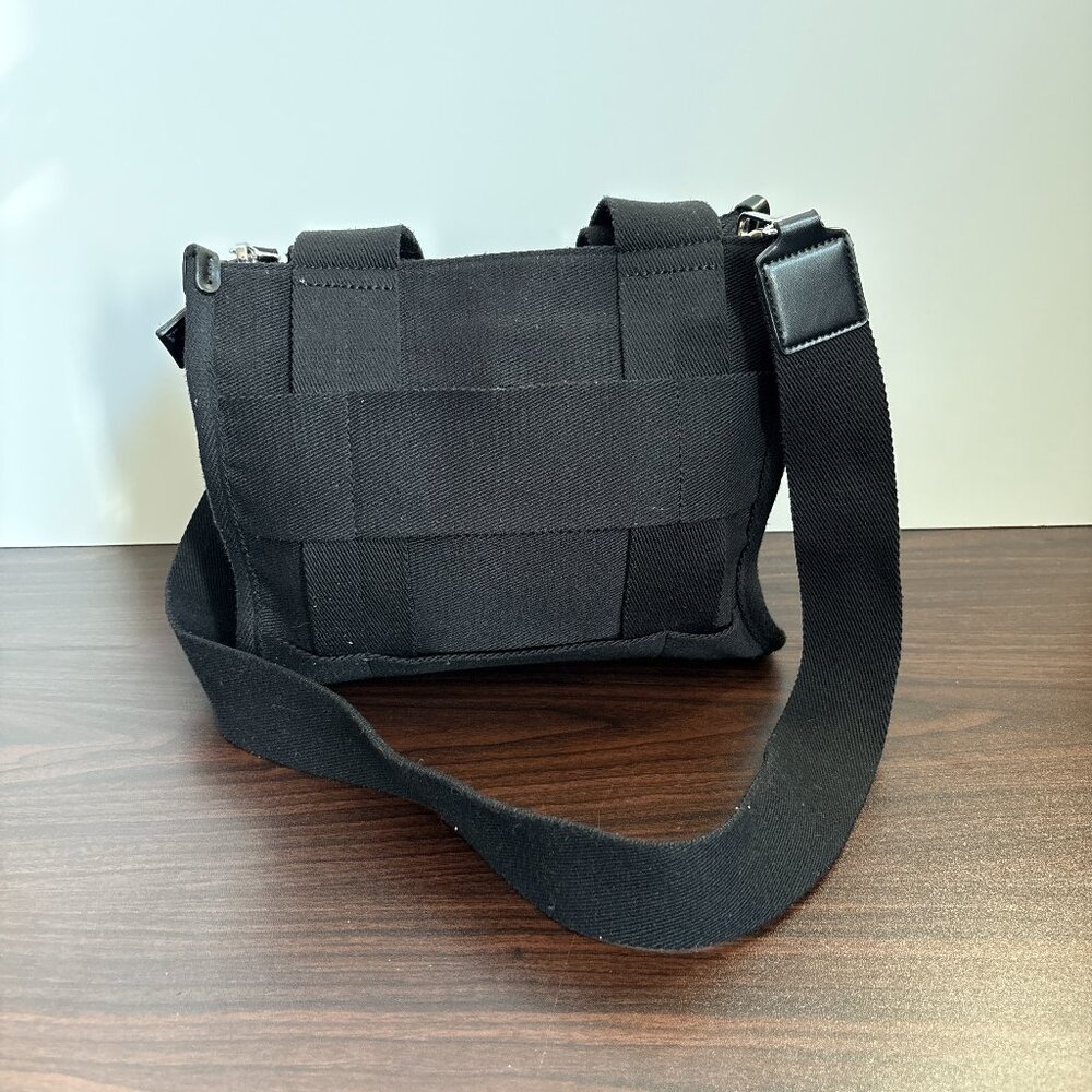 Zara Woven Cloth Satchel Crossbody Bag Tote Purse Black Dark Academia Boho Chic